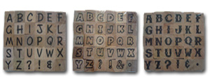 Alphabet Wooden Rubber Stamps