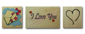 (image for) Love Theme Wooden Rubber Stamps
