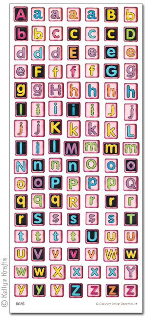 Clear Stickers, Uppercase & Lowercase Letters (6086) 1 Sheet