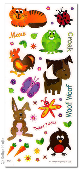 Clear Stickers, Animals Theme (6101) 1 Sheet