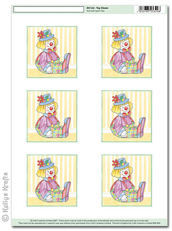 A4 Motif Decoupage Sheet - Toy Clown (122)