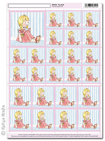 A4 Mini Picture/Motif Sheet - Toy Doll (004)