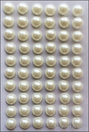 60 Ivory Adhesive Flatback Pearls, 6mm (1 Sheet)
