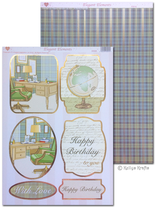 (image for) Happy Birthday Die Cut Topper Sheet + Matching Patterned Card