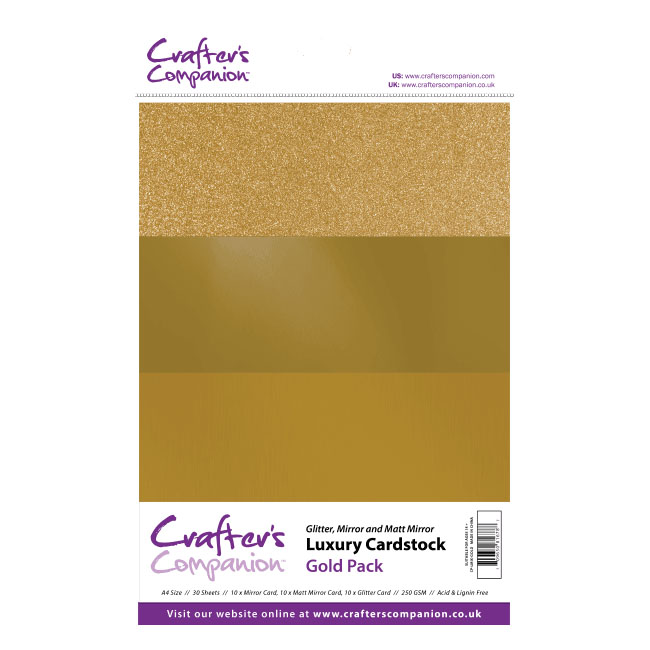 Crafters Companion A4 Luxury Cardstock - Gold (30 Sheets) *DAMAGED*