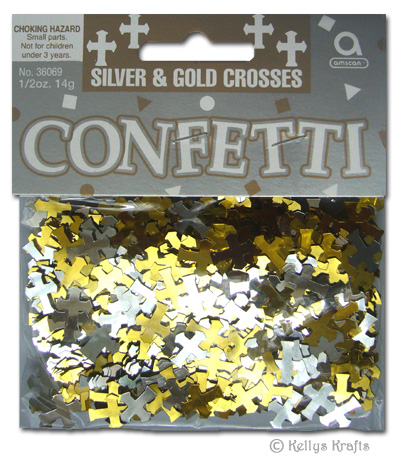 Confetti - Religious Crosses Silver/Gold Mix