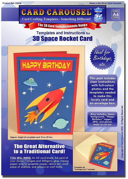 (image for) Card Carousel Craft Template - Space Rocket (CE006)