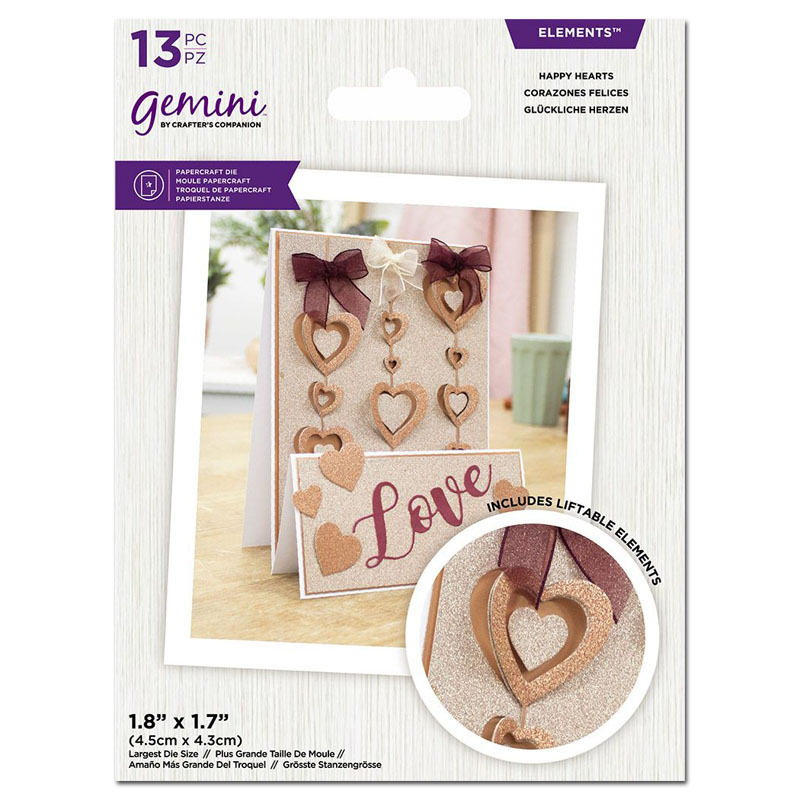 Gemini Cutting Die, Liftables - Happy Hearts (image for) Gemini Cutting Die, Liftables - Happy Hearts