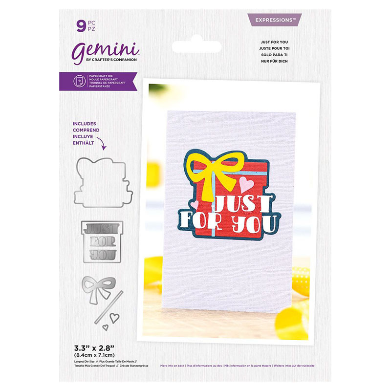 (image for) Gemini Cutting Die, Layering Sentiment Dies - Just For You