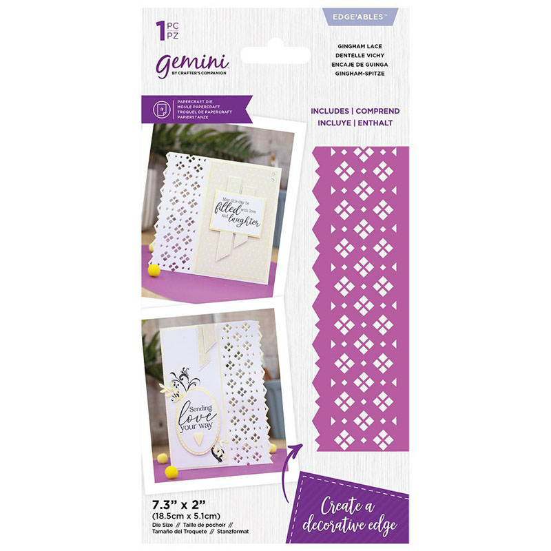 Gemini Cutting Die, Grande Edge'ables - Gingham Lace