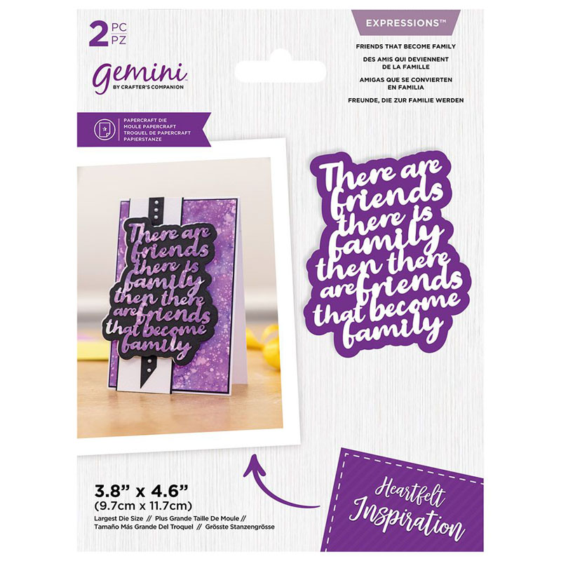 (image for) Gemini Cutting Die, Inspirational Sentiment - Friends That Become Family