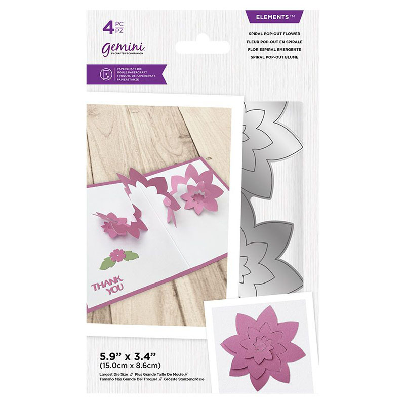 Gemini Cutting Die, Spiral Pop-Out Shape - Flower