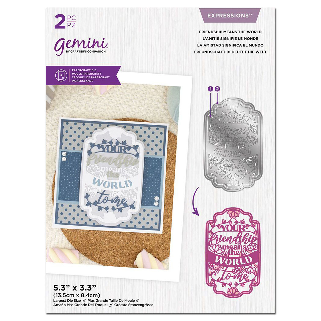 (image for) Gemini Cutting Die, Image Sentiment - Friendship Means The World