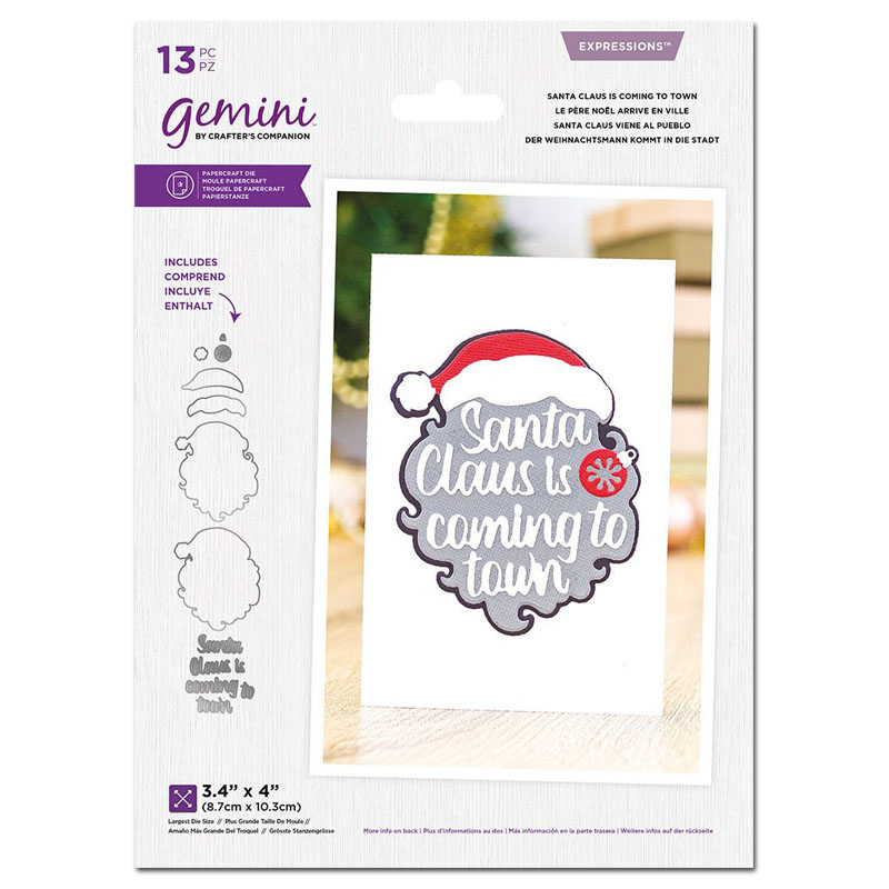 (image for) Gemini Cutting Die, Layering Sentiment Dies - Santa Claus Is Coming To Town