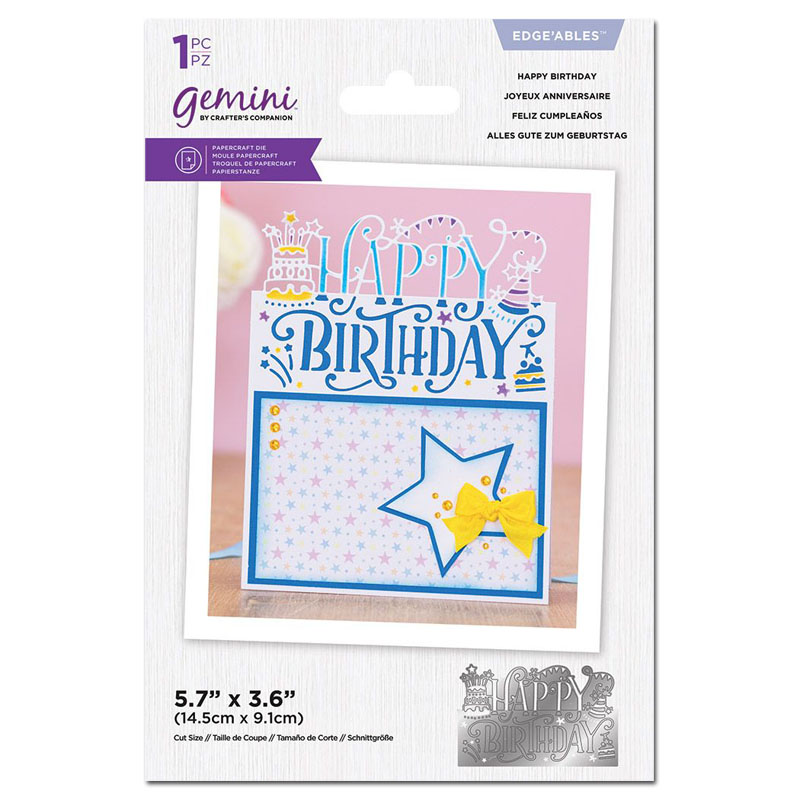 Gemini Cutting Die, Everyday Sentiment Edge'ables - Happy Birthday