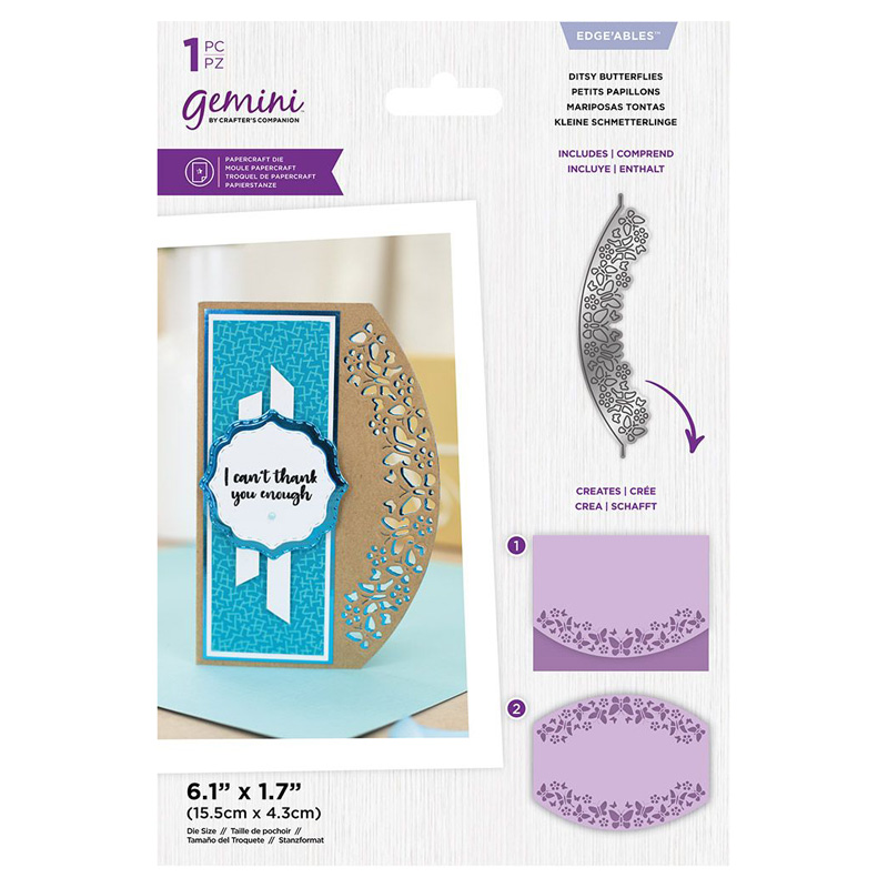 (image for) Gemini Cutting Die, Ellipse Edge'ables - Ditsy Butterflies