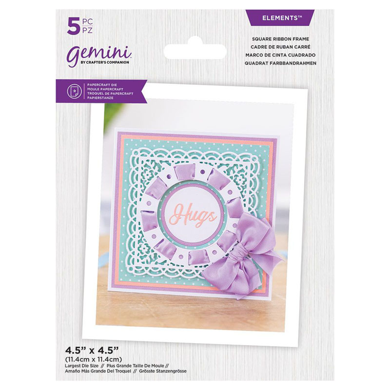 (image for) Gemini Cutting Die, Ribbon Threading Frame - Square Ribbon Frame