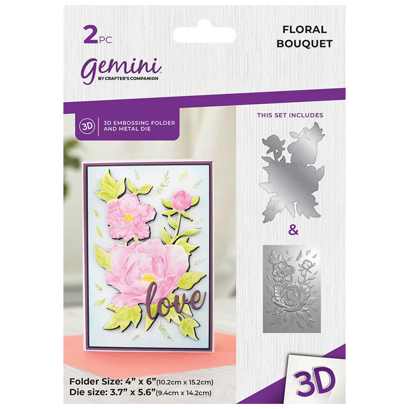 Gemini Embossing Folder & Cutting Die, Floral Bouquet (image for) Gemini Embossing Folder & Cutting Die, Floral Bouquet
