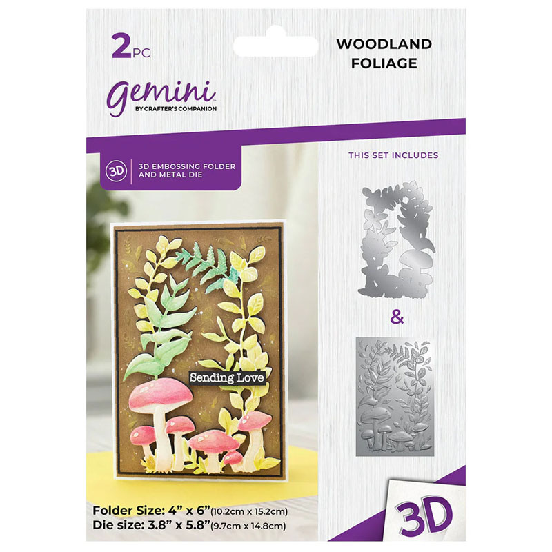 Gemini Embossing Folder & Cutting Die, Woodland Foliage (image for) Gemini Embossing Folder & Cutting Die, Woodland Foliage