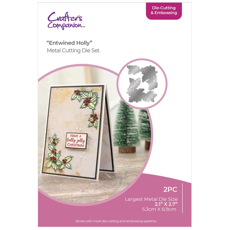 (image for) Crafters Companion Cutting Die, Christmas Corners - Entwined Holly