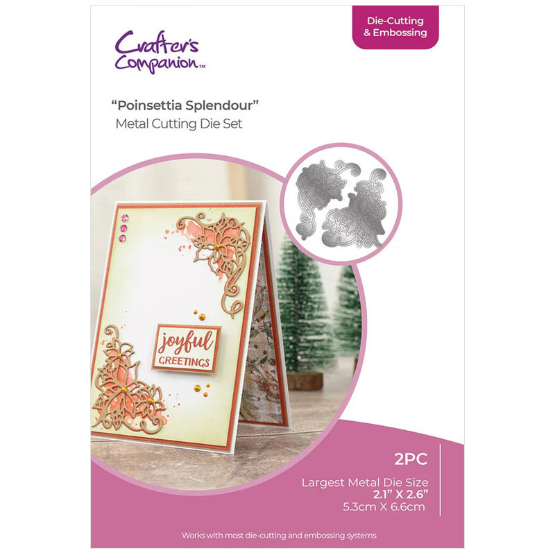 (image for) Crafters Companion Cutting Die, Christmas Corners - Poinsettia Splendour