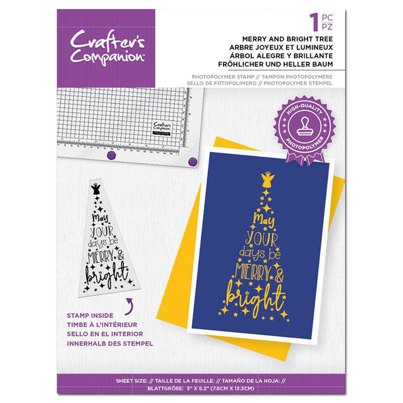(image for) Crafters Companion Stamp, Christmas Tree - Merry And Bright Tree