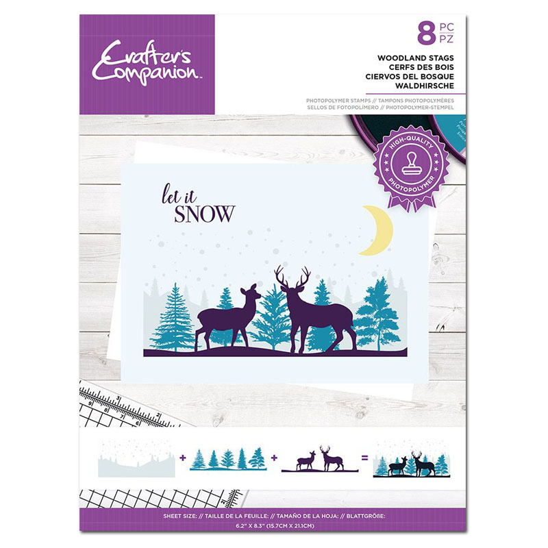 Crafters Companion Stamp Set, Layering Scenes - Woodland Stags