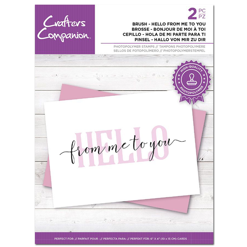 (image for) Crafters Companion Stamp Set, Brush Sentiments - Hello From Me To You