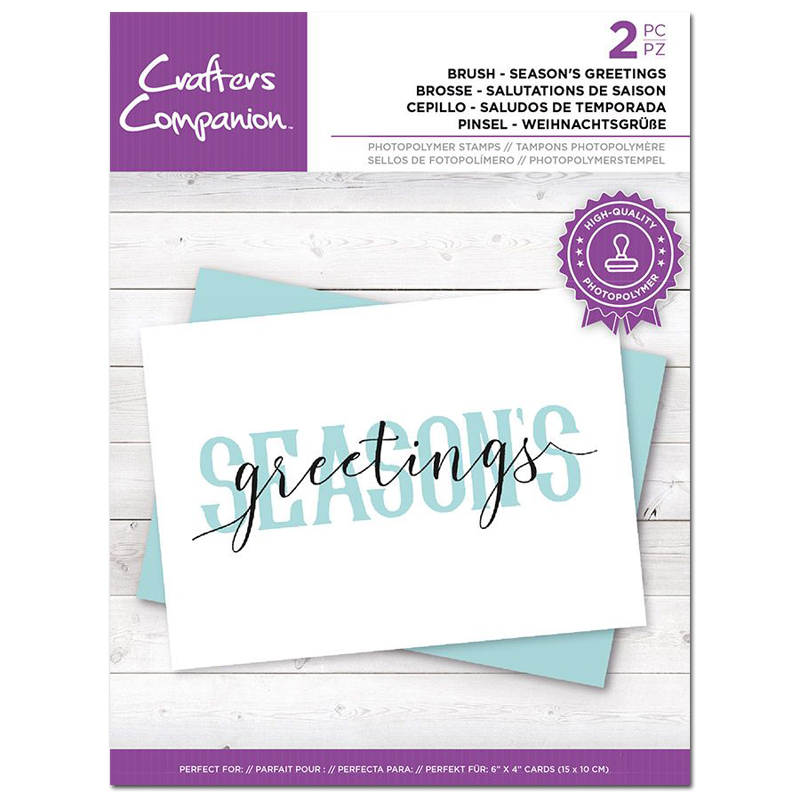 (image for) Crafters Companion Stamp Set, Brush Sentiments - Season's Greetings