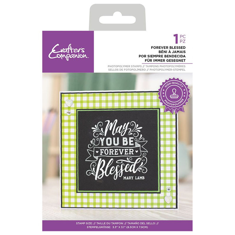 Crafters Companion Stamp, Chalkboard Sentiments - Forever Blessed