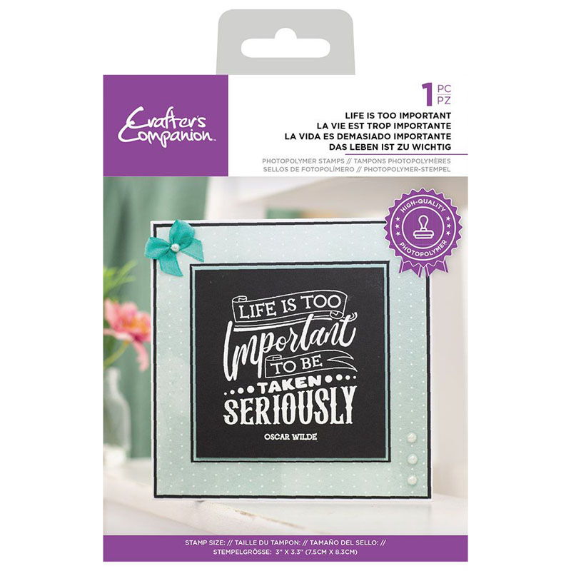 Crafters Companion Stamp, Chalkboard Sentiments - Life Is Too Important (image for) Crafters Companion Stamp, Chalkboard Sentiments - Life Is Too Important