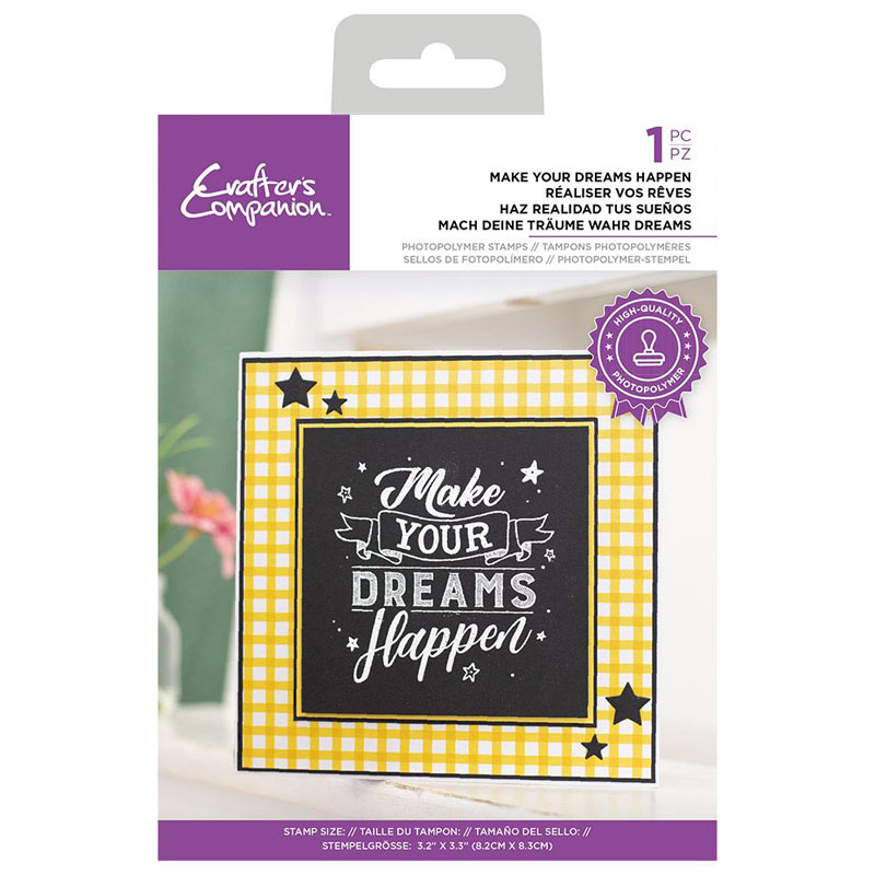 Crafters Companion Stamp, Chalkboard Sentiments - Make Your Dreams Happen