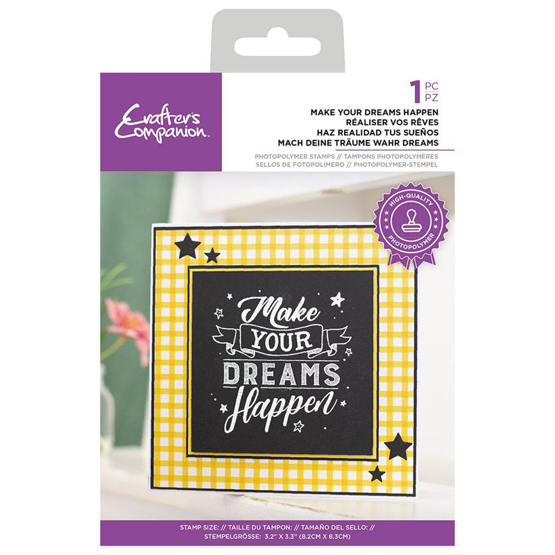 Crafters Companion Stamp, Chalkboard Sentiments - Make Your Dreams Happen (image for) Crafters Companion Stamp, Chalkboard Sentiments - Make Your Dreams Happen