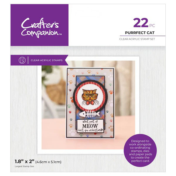 (image for) Crafters Companion Stamp Set, Pets Rule - Purrfect Cat