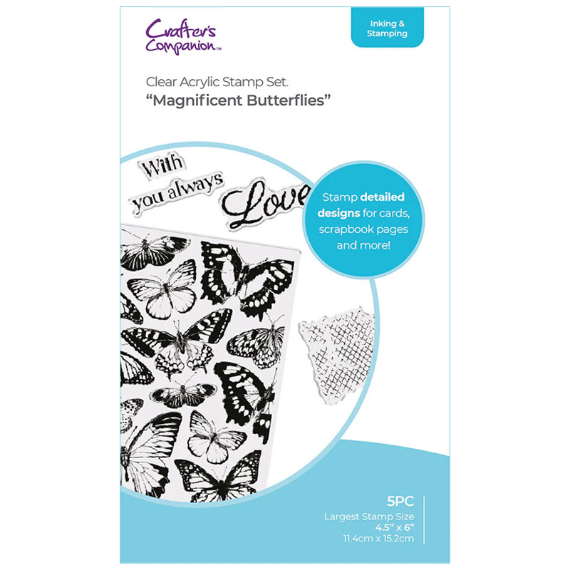 (image for) Crafters Companion Stamp Set, Duet - Magnificent Butterflies