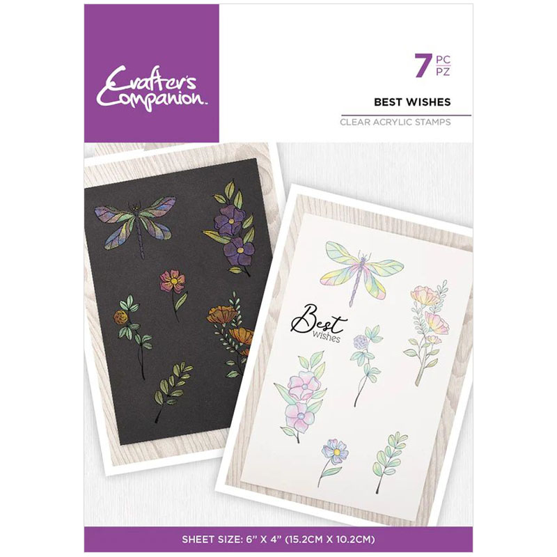 (image for) Crafters Companion Stamp Set, Watercolour - Best Wishes