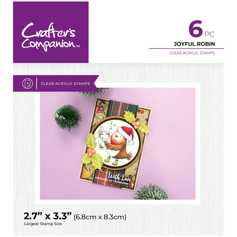 (image for) Crafters Companion Stamp Set, Cute Character - Joyful Robin