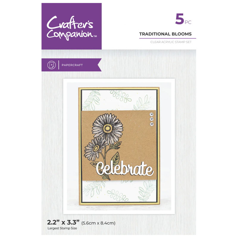 (image for) Crafters Companion Stamp Set, Pearl Powders - Traditional Blooms