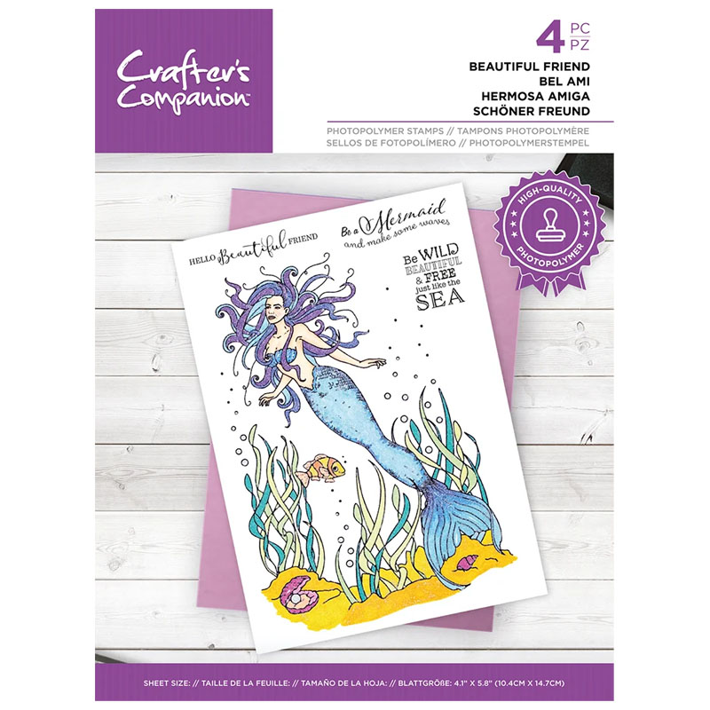 (image for) Crafters Companion Stamp Set, Mermaid - Beautiful Friend