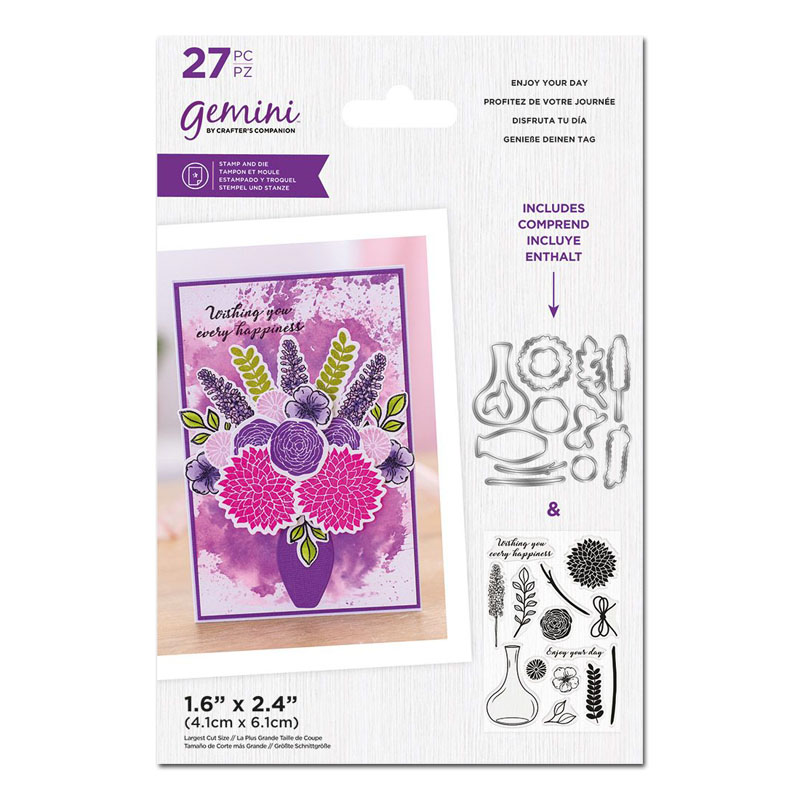 (image for) Gemini Cutting Die & Stamp Set, Build-A-Bouquet - Enjoy Your Day