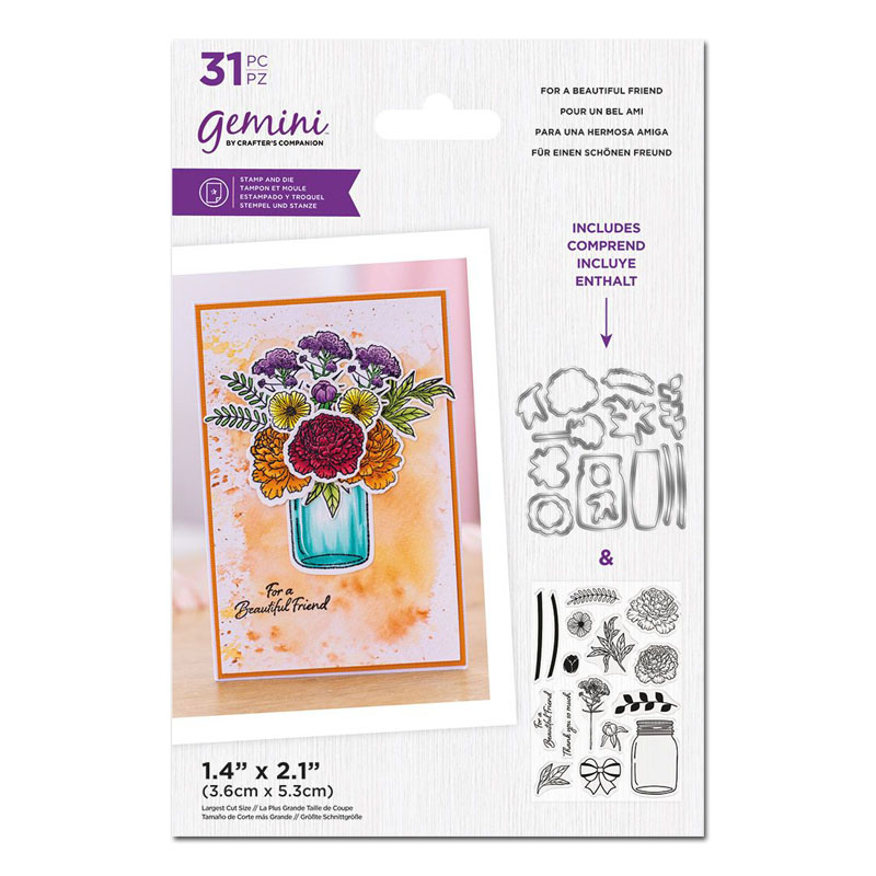 (image for) Gemini Cutting Die & Stamp Set, Build-A-Bouquet - For A Beautiful Friend