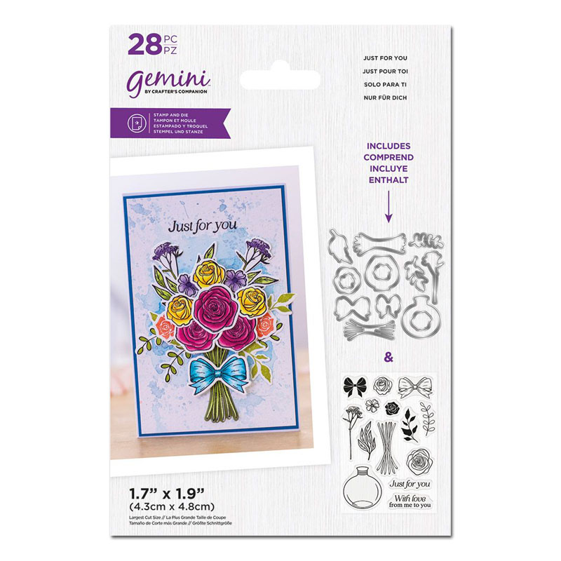Gemini Cutting Die & Stamp Set, Build-A-Bouquet - Just For You