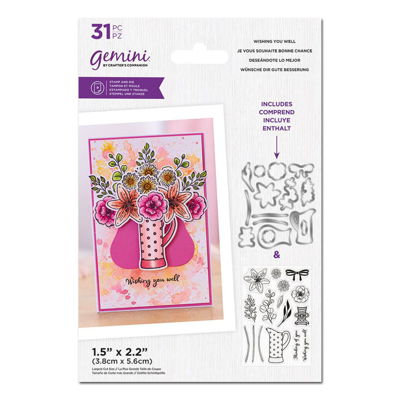 Gemini Cutting Die & Stamp Set, Build-A-Bouquet - Wishing You Well