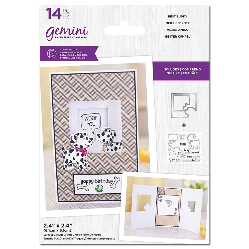 (image for) Gemini Cutting Die & Stamp Set, Trifold Aperture - Best Buddy