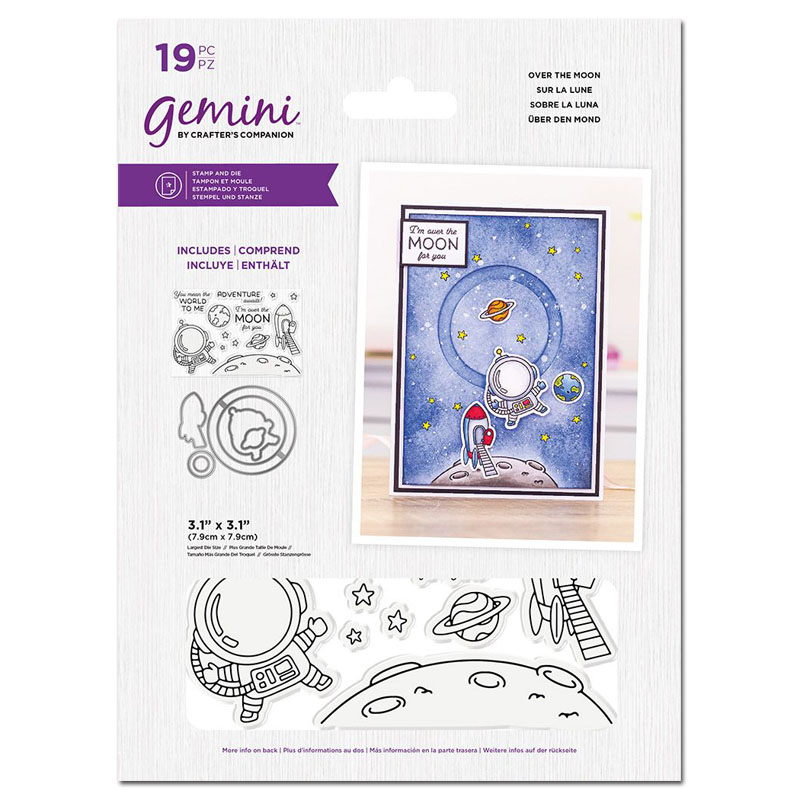 (image for) Gemini Cutting Die & Stamp Set, Penny Sliders - Over The Moon