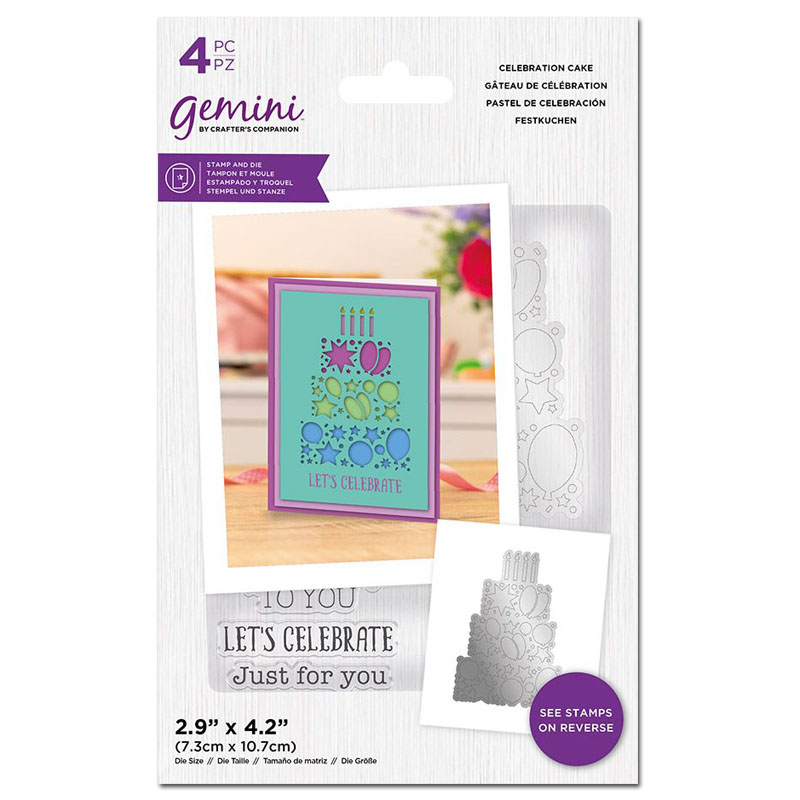 Gemini Cutting Die & Stamp Set, Abstract Shapes - Celebration Cake