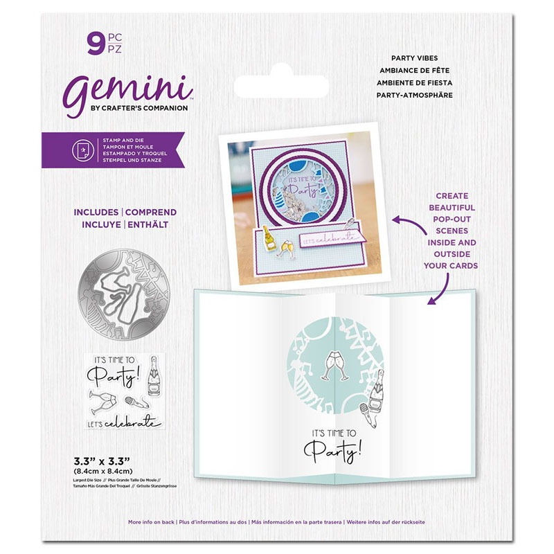 Gemini Cutting Die & Stamp Set, Pop-Out Scene - Party Vibes