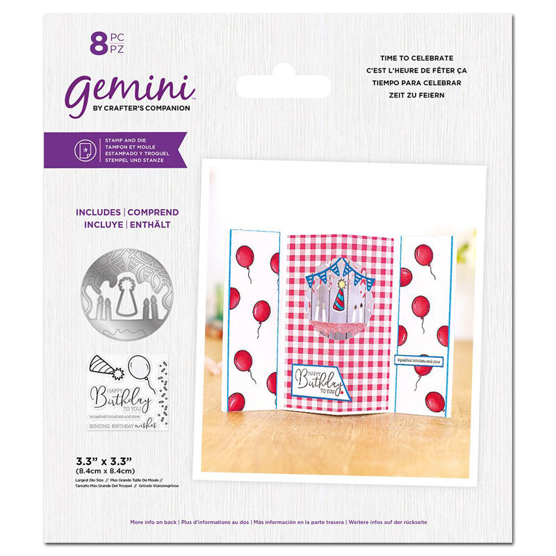 (image for) Gemini Cutting Die & Stamp Set, Pop-Out Scene - Time To Celebrate