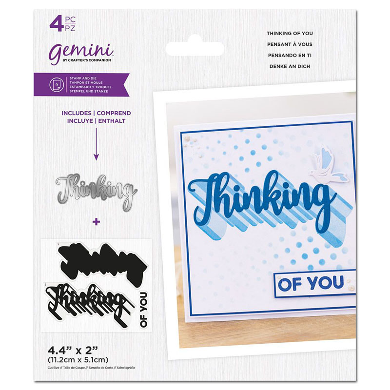 (image for) Gemini Cutting Die & Stamp Set, Shadow Sentiment - Thinking Of You