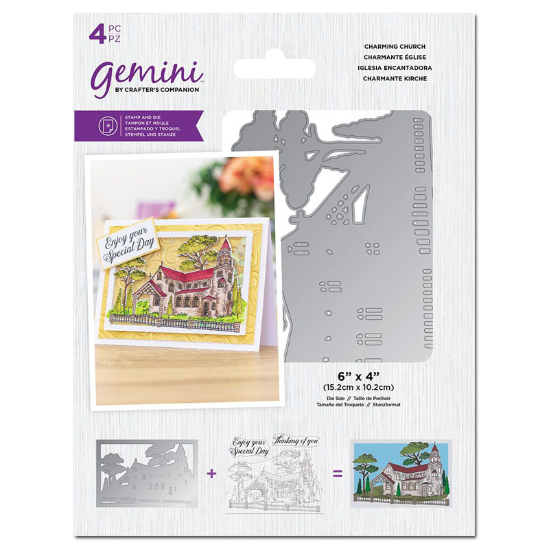 (image for) Gemini Cutting Die & Stamp Set, Create-A-Card - Charming Church